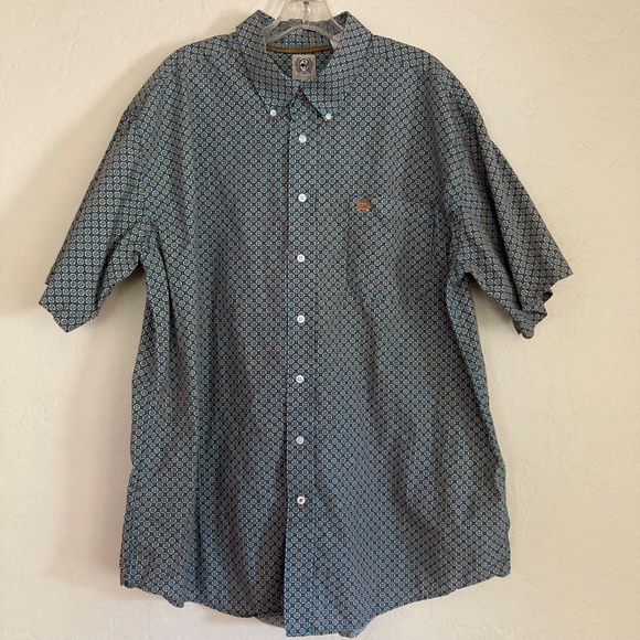 Cinch Men's Medallion Print Short Sleeve Button Down Western Shirt Size XL - Picture 1 of 7